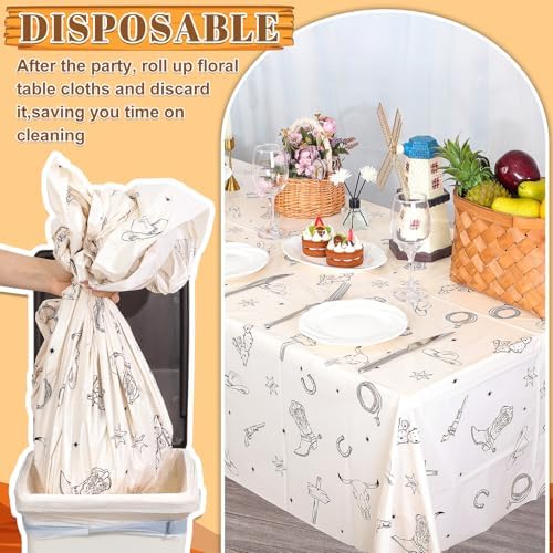 6 Pack Western Cowboy Party Decorations Tablecloth, Rodeo Table Covers - Image 4