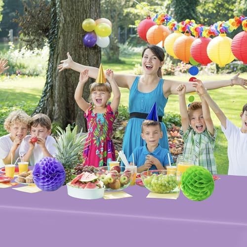 QZYL 12 PCS Lavender Plastic Tablecloths, 54 in x 108 in Dinner Table Cloths, Rectangle Table Cover for Birthday Party Family Gathering Wedding - Image 7