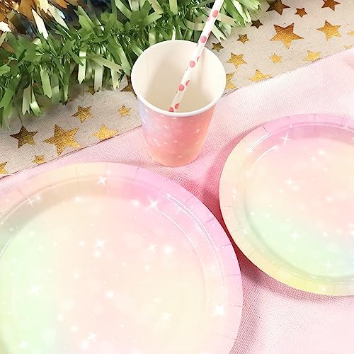 Recheel Pastel Plates and Napkins Set, Pastel Paper Plates Party Supplies - Image 6