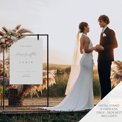 Elegant Wedding Welcome Sign Stand - Sturdy Black Metal Easel Holder - Image 2