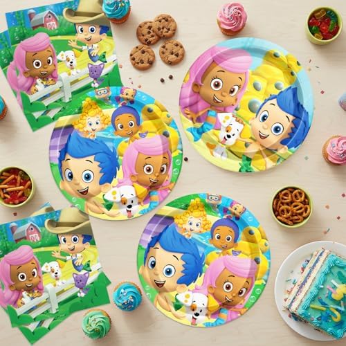 Guppies of Bubble Party Supplies 40pck include 20 plates, 20 napkins for the Guppies of Bubble birthday party decoration - Image 5
