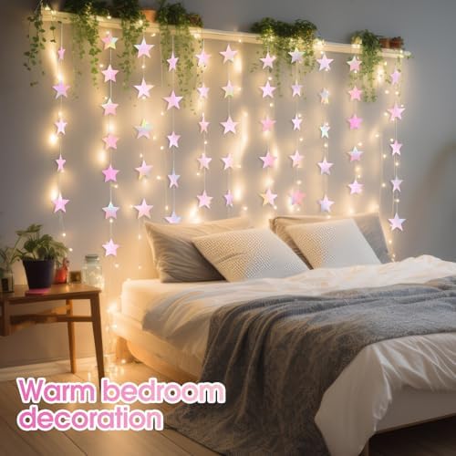 Patelai 130 ft Star Garland Banner Decor,Iridescent Pink - Image 5