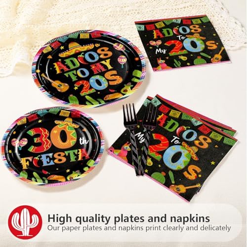 96Pcs Mexican 30th Birthday Party Decorations for Adults, Serves 24 - Image 3