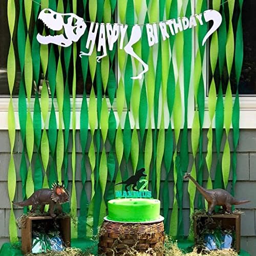 PartyWoo Lime Green Gold Crepe Paper Streamers 6 Rolls 492 FT - Image 4