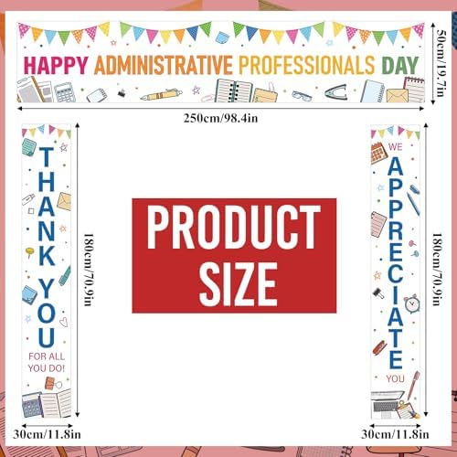 Smoothnovelty 3 Pcs Multicolor Administrative Professional Day Banner - Image 2