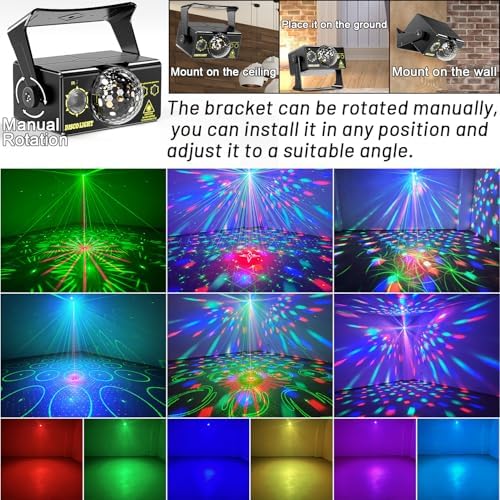 Party Lights, DJ Disco Light Disco Ball Light Sound Activated Strobe Stage Lights for Parties Birthday Christmas Gift Wedding Karaoke Bar Club Pub Dance Home Living Room Halloween Decorations - Image 3