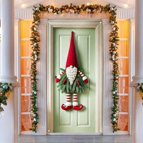 BlissYard Christmas Door Cover Red Hat Gnome 35 x 71 Inch - Image 3