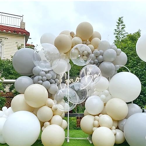 412pcs Sand White Balloon Garland Arch Kit 18 12 10 5 Inch Different Sizes Matte Neutral Latex Cream Balloons for Baby Shower Birthday Wedding Party Decoration - Image 7