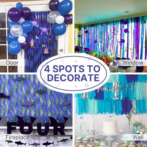 PartyWoo Navy Crepe Paper Streamers 4pcs 328 FT Navy Streamers - Image 5