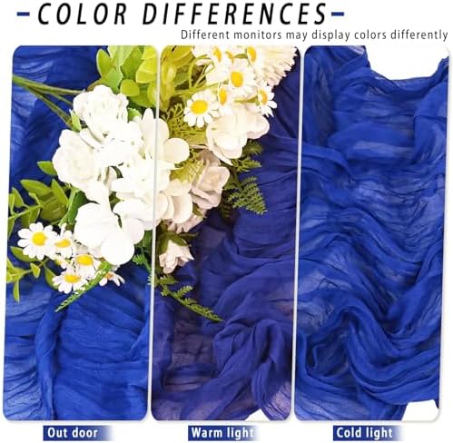 8 Pack Royal Blue Cheesecloth Table Runner 17x108 inch Boho Gauze Cheese Cloth Table Runners for Wedding Party Baby Bridal Shower Home Decor - Image 5