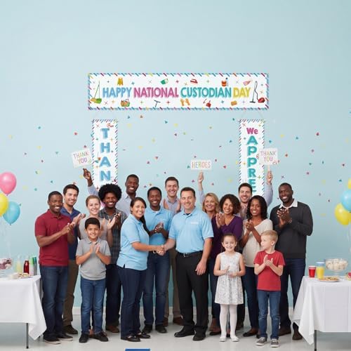 SmoothNovelty 3 Pcs Multicolor National Custodian Day Banner - Image 6