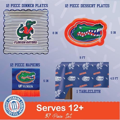 Florida Gator Party Supplies, Birthday Decorations, Plates & Napkins 37 Pc - Image 3