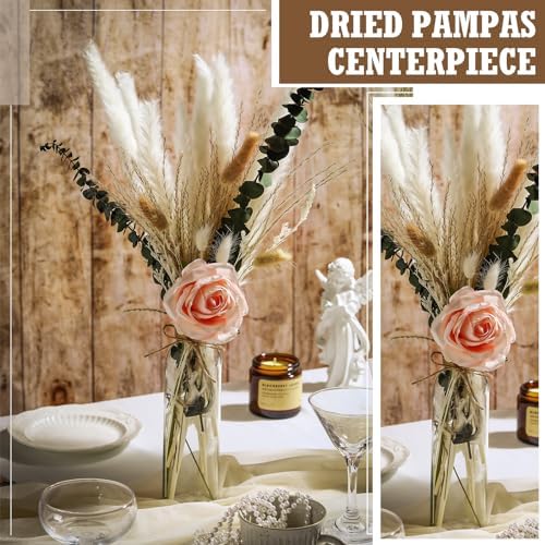 Qinyoung 10 Set Dried Pampas Grass Table Centerpiece for Wedding, Pink - Image 4