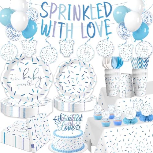 Xynic Baby Sprinkle Decorations Tableware Set Serves 25 Guests by Unknown