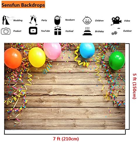 Colorful Balloon Birthday Photo Booth Backdrop Kids Party Banner Decoration - Image 3