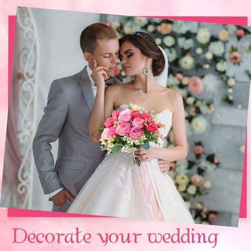 Geosar 8 Bundles Artificial Peonies Flowers,Rose Pink, Light Pink - Image 6