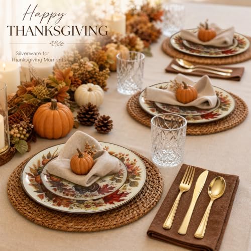 KIRE 60Pcs Thanksgiving Plates Plastic -Turkey and Pumpkin Fall Plastic Plates - Include 30Ps 10inch Dinner Plate and 30Pcs 7inch Dessert Plate for Thanksgiving/Friendsgiving Party - Image 5