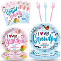 gisgfim 96Pcs Grandparents Day Party Supplies Paper Plates Napkins by gisgfim