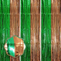 Voircoloria Green Brown Foil Fringe Backdrop Curtains,3.3x8.2ft, 3 Pack by Voircoloria