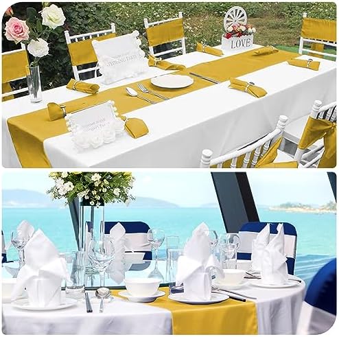 12 Pack Gold Satin Table Runner 12 x 108 Inch Long Premium Table Runners, for Wedding Party Events Decoration, Birthday Parties, Banquets Decorations, Graduations, Engagements - Image 6