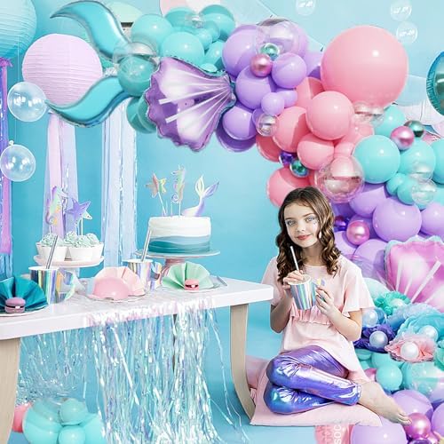 Mermaid Balloon Garland Arch Kit,Under The Sea Ocean Party Decorations - Image 4