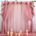 20ft X 10ft Dusty Rose Tulle Backdrop Curtain for Parites, Sheer Backdrop Curtains Fabric Drapes for Wedding Ceremony Arch Party Stage Decorations by Partisky