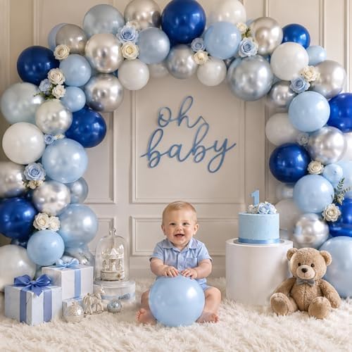 Navy Blue Silver Balloons, 50 Packs 12 Inch Dark Blue Latex Balloons - Image 6