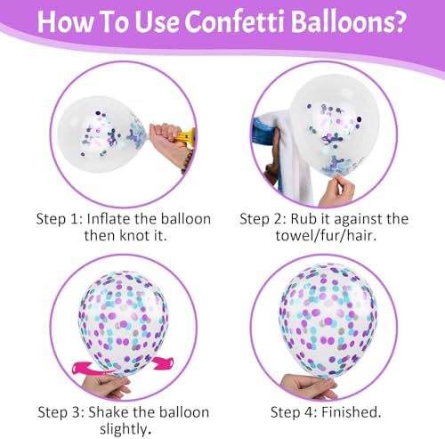 Rainbow Balloons, 50 Pcs Pink Purple Blue for Girls Birthday Decorations - Image 3