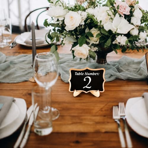 Mini Chalkboard Signs, 20 Pack Framed Small Chalk Board Food Labels with Easel Stand for Party Buffet or Wedding Celebration, Wooden Blackboard as Place Cards for Table Setting or Numbers - Image 2