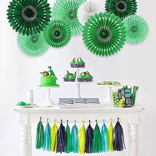 BEISHIDA Honeycomb Round Paper Fans Green White Hanging Party Decoration - Image 5