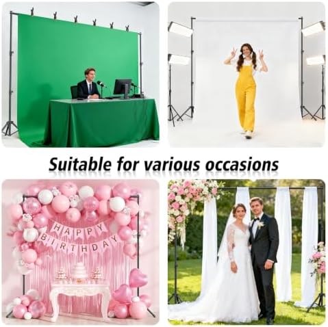 Forlogic Backdrop Stand 10x7.5ft(WxH),Portable Adjustable Photo Back Drop Stand for Party, Photography, Weddings - Image 7