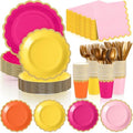 Mimorou 338 Pcs Pink Orange Yellow Plates and Napkins Party Supplies for 48 by Unknown