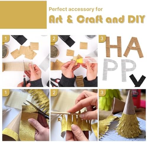 PartyWoo Pearl Gold Crepe Paper 4pcs 328 FT Pearl Gold Streamers - Image 5