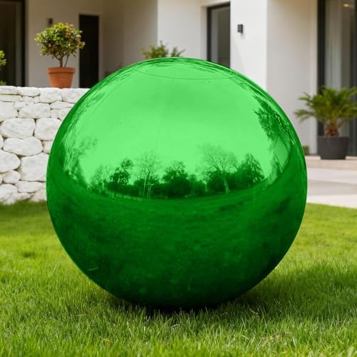 Green Inflatable Mirror Ball 19.7in, Reusable Hanging Mirror Balls Decor Shiny, PVC Large Event Decoration Disco Bubble for Holiday, Party, Wedding - Without Air Pump (1 Piece, 1.64ft) by BreatheDriftShine