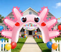 10x16FT Axolotl Inflatable Arch, Giant Pink Axolotl Birthday Party Backdrop Outdoor Yard Cartoon Archway Blow-Up Decoration with 1Blower 3Banners for Summer Beach Pool Party Supplies by Eyourlife