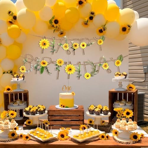 Norme 2 Pcs Fall Sunflower Birthday Party Decorations Banner - Image 2