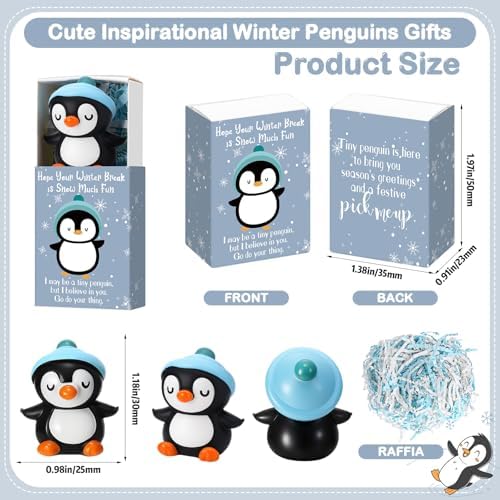 36 Sets Winter Break Gifts Penguin Holiday Party Favors with Boxes - Image 2
