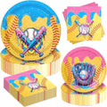 Ice Cream Drip Baseball Paper Plates and Napkins Set,Serves 60 by Dhnvcud