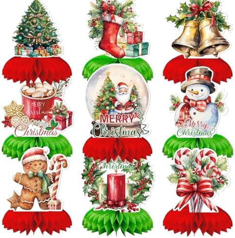 Christmas Party Centerpieces, Christmas Honeycomb Centerpieces for Table by Adeyoo