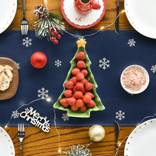 Artoid Mode Blue Xmas Trees Table Runner Home Party Decor 13x72 Inch - Image 4