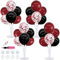 TONIFUL 4 Set Black Wine Red Balloon Stand Balloon Centerpieces for Table by TONIFUL