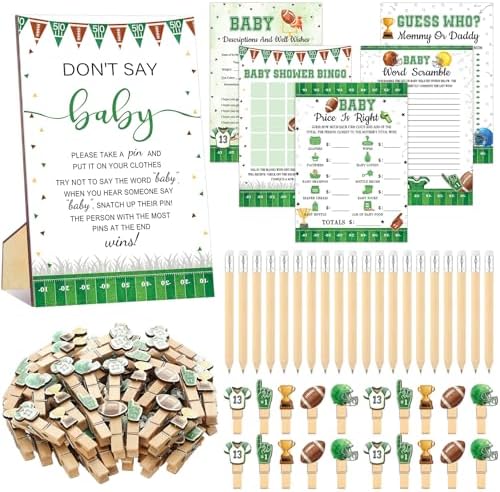 Patelai 321 Pcs Baby Shower Games Supplies, Football by Patelai