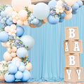 MEETSKY Blue Backdrop Curtains,Birthday Backdrop Drapes,5ft x 8ft,2 Panels by MEETSKY