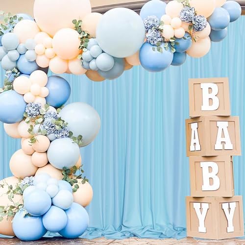 MEETSKY Blue Backdrop Curtains,Birthday Backdrop Drapes,5ft x 8ft,2 Panels by MEETSKY