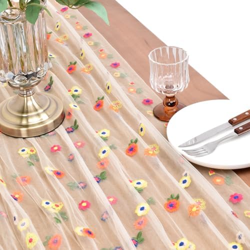 10 Pack Flower Table Runner Floral Daisy Fall Wedding Birthday Party Decor - Image 4