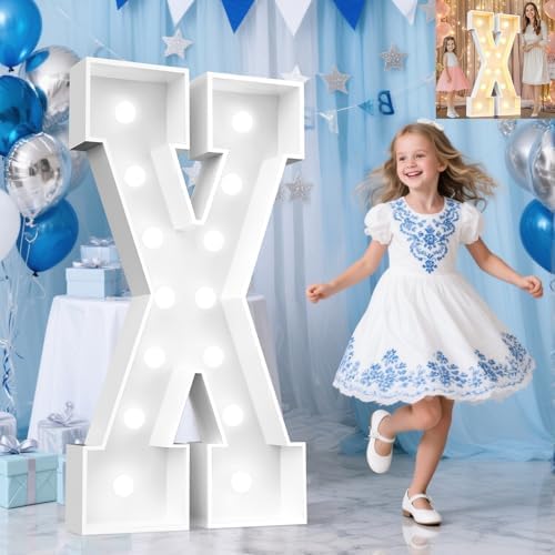Pooqla 4 FT Marquee Letters, Light Up Letter X, Cool White and Warm White by Pooqla