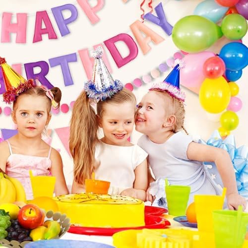 CANREVEL 3 PCS Pre-Strung 3D Happy Birthday Banner Decorations, Purple - Image 5