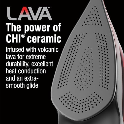 CHI Steam Iron for Clothes with Vertical Steam Burst, 1700 Watts, Black - Image 2