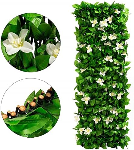 DOEWORKS Expandable Faux Ivy Trellis Fence, Patio Privacy Screen, 4 Pack - Image 3