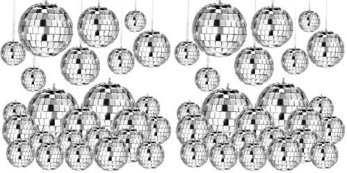 MTLEE 20 Pcs Disco Balls Decorations Assorted Size Disco Ball Ornaments by MTLEE